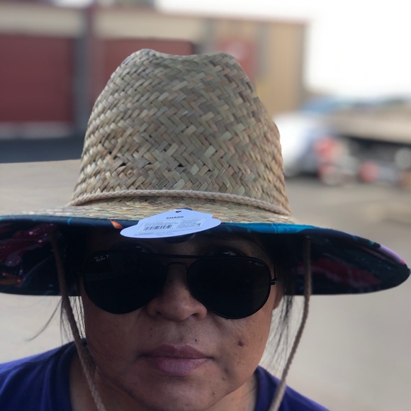 24/7 Life NWT’s Women's Tropical Print Straw Beach Hat Size One (new with Tags) - Picture 2 of 14